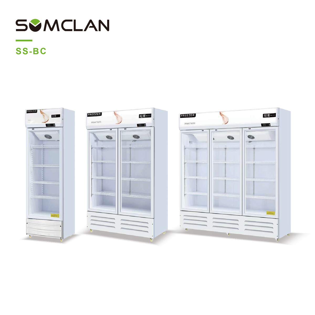Commercial Air Cooled Display Freezer For Frozen Food