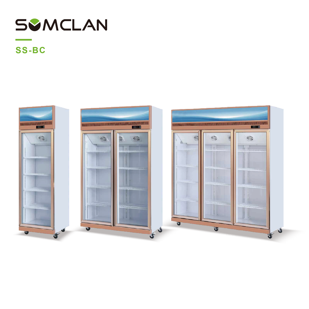 Commercial Air Cooled Upright Display Case For Beverage And Dairy Retail