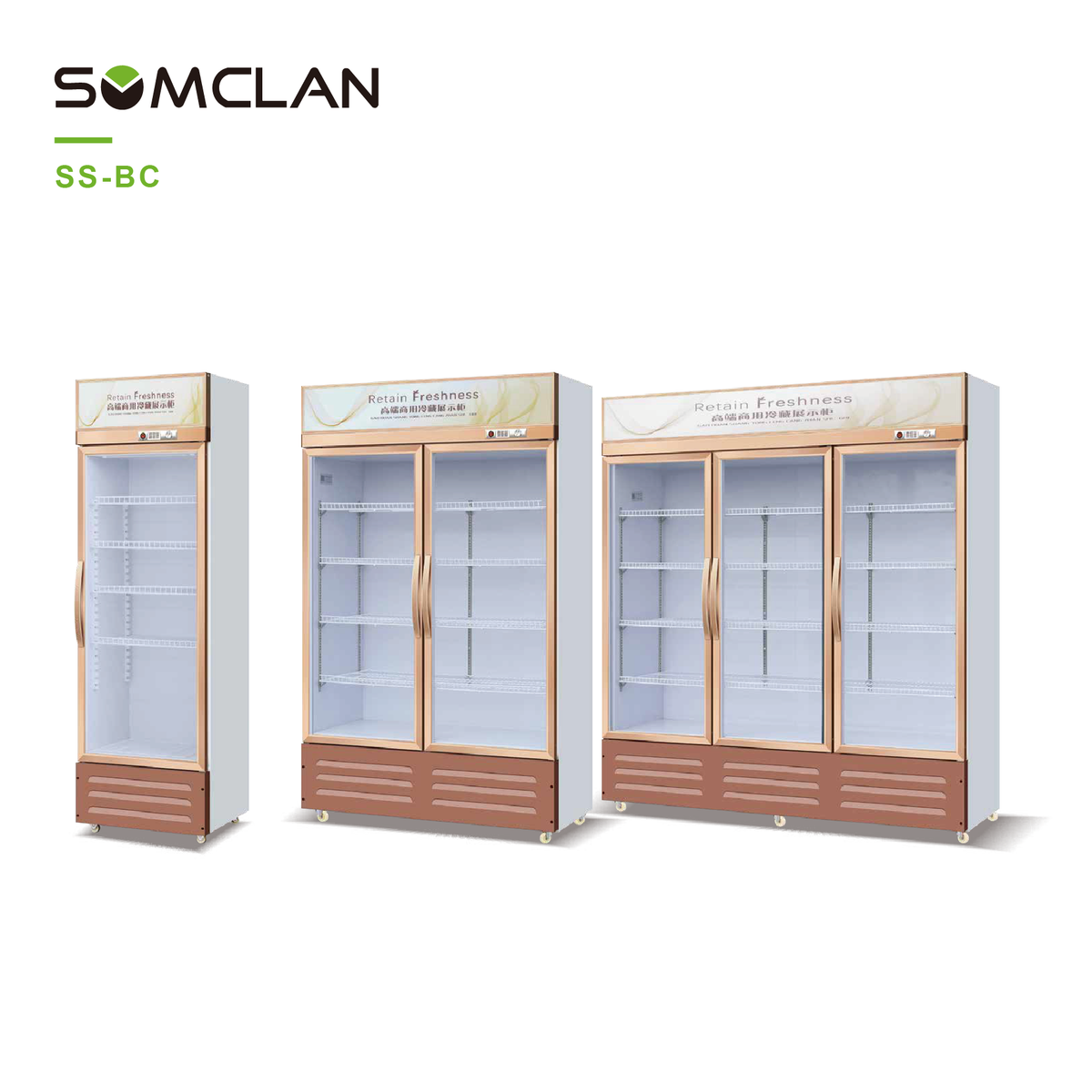 Commercial Aluminum Air Cooled Display Freezer For Frozen Food