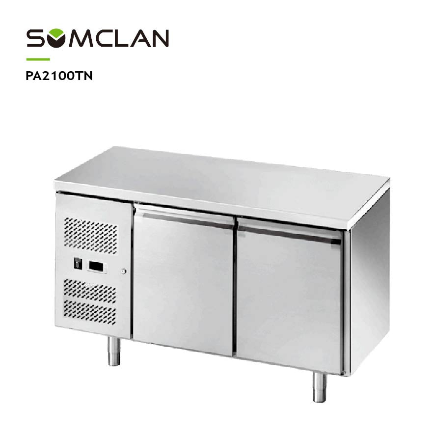 Commercial Two Door Bakery Worktop Refrigerator & Freezer