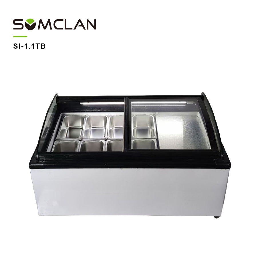 Countertop Double Glass Ice Cream Display Freezer for Cafés & Dessert Shops