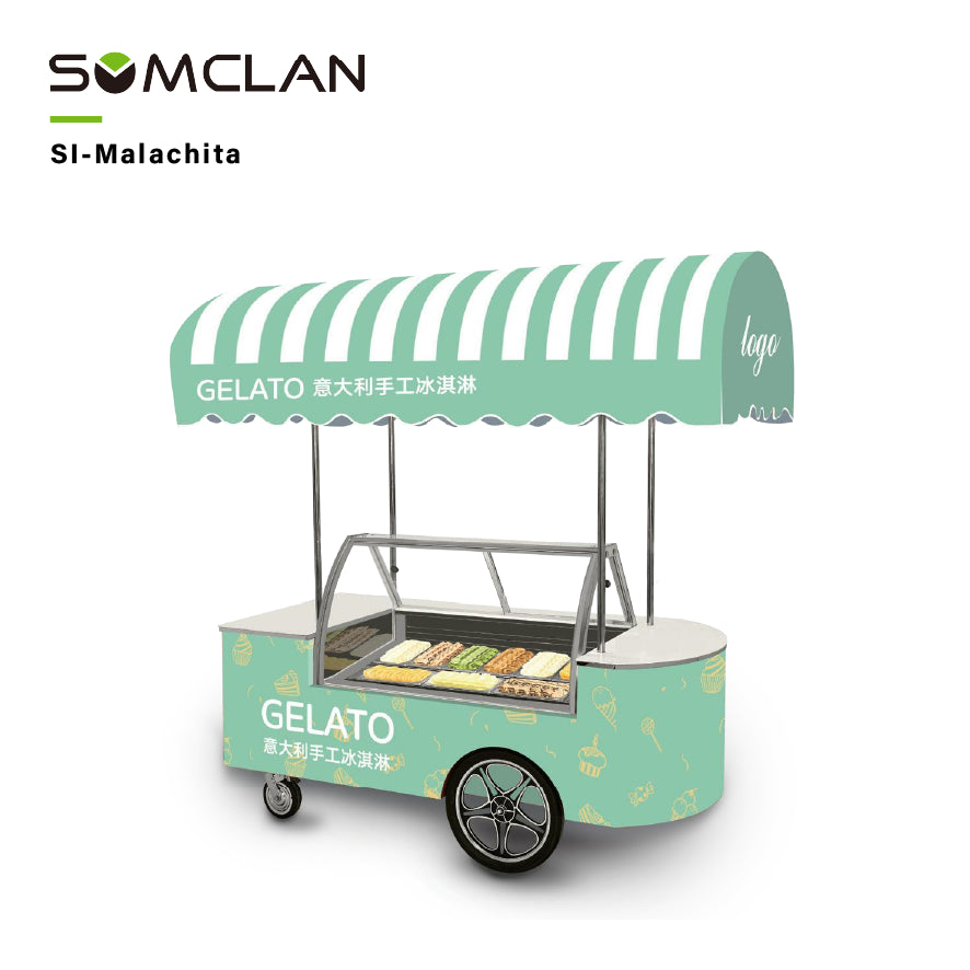 Outdoor Mobile Gelato Display Cart Street Retail Factory Wholesale Supply