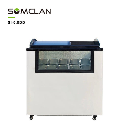 Upright Glass Door Ice Cream Display Freezer with R290 Refrigeration for Supermarkets & Convenience Stores