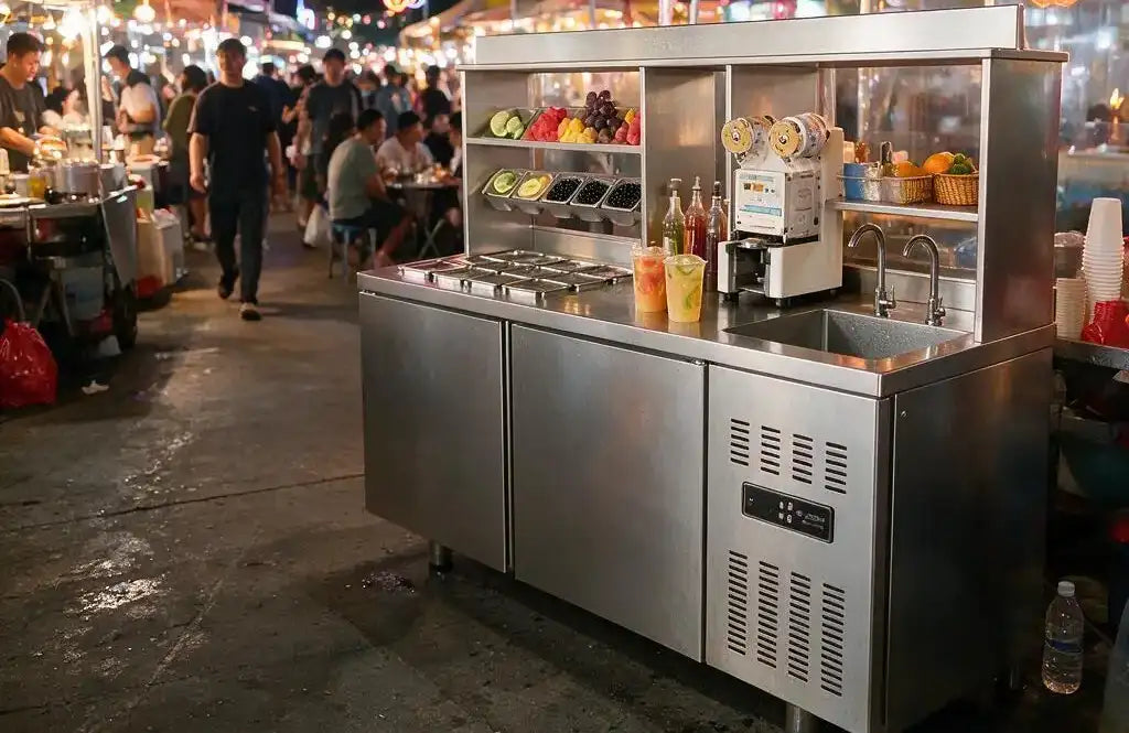 Custom Refrigerated Bar Counter Project for Commercial Beverage Service