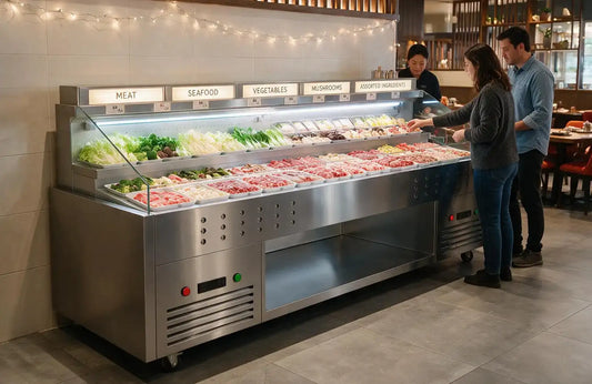 Custom Stepped Display Cabinet for Hot Pot & Malatang Ingredients