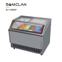 Anti-Fog Glass Ice Cream Display Freezer with Heated Ultra-Clear Glass for Retail Stores