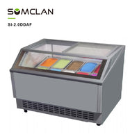 Anti-Fog Glass Ice Cream Display Freezer with Heated Ultra-Clear Glass for Retail Stores
