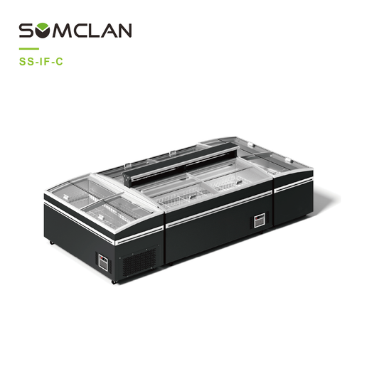 Combination Island Cabinet For Supermarket Frozen And Chilled Display