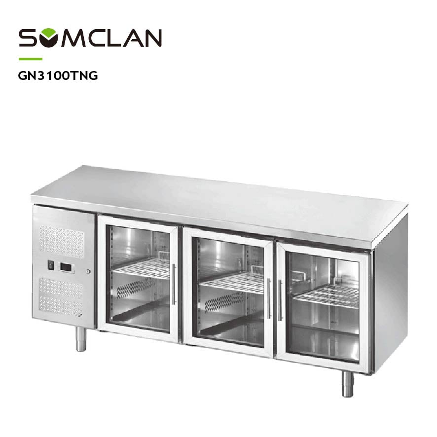 Commercial Glass Door Horizontal Refrigerator for Foodservice & Beverage Storage