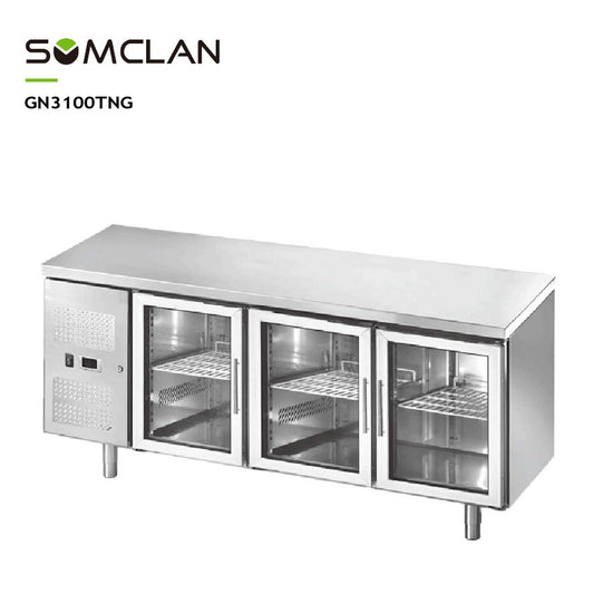 Commercial Glass Door Horizontal Refrigerator for Foodservice & Beverage Storage