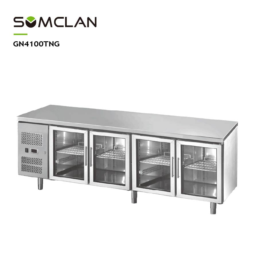 Commercial Glass Door Horizontal Refrigerator for Foodservice & Beverage Storage
