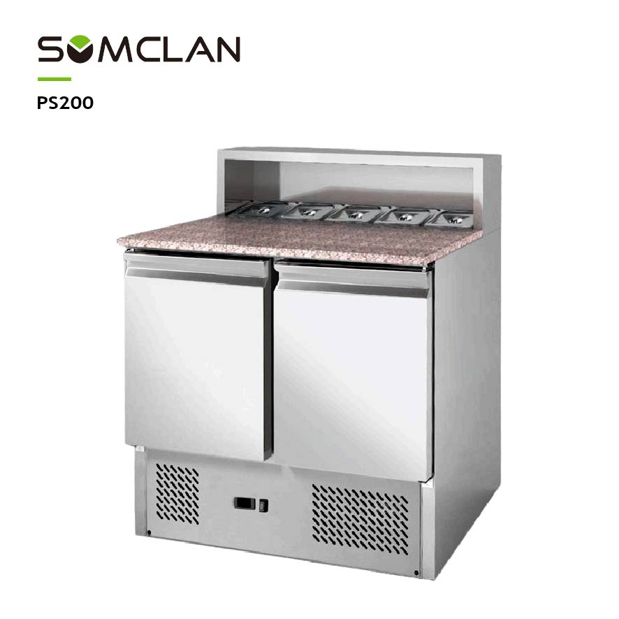Commercial Granite Top Pizza Prep Refrigerator