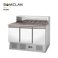 Commercial Granite Top Pizza Prep Refrigerator