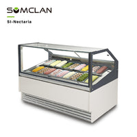 Commercial Ice Cream Display Cabinet Manufacturer | Gelato Showcase Freezer with Top Sliding Glass Door for Dessert Shops & Retail Stores