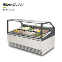 Commercial Ice Cream Display Cabinet Manufacturer | Gelato Showcase Freezer with Top Sliding Glass Door for Dessert Shops & Retail Stores