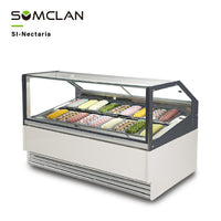 Commercial Ice Cream Display Cabinet Manufacturer | Gelato Showcase Freezer with Top Sliding Glass Door for Dessert Shops & Retail Stores