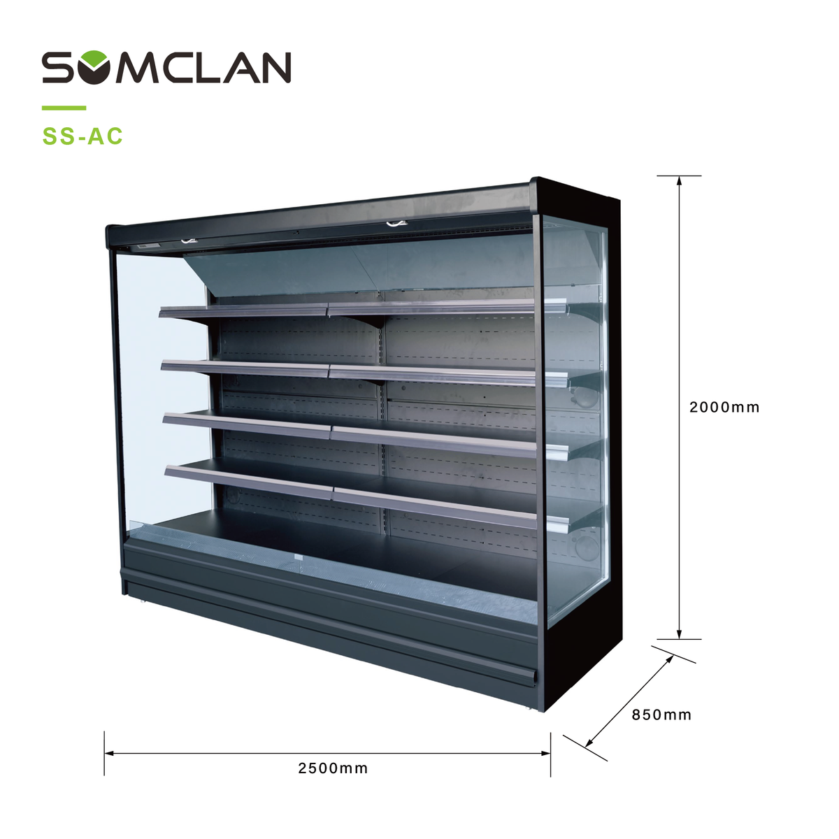 Commercial Open Display Chiller Multi Size For Supermarket Retail Store