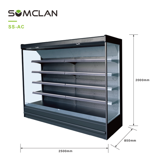 Commercial Open Display Chiller Multi Size For Supermarket Retail Store