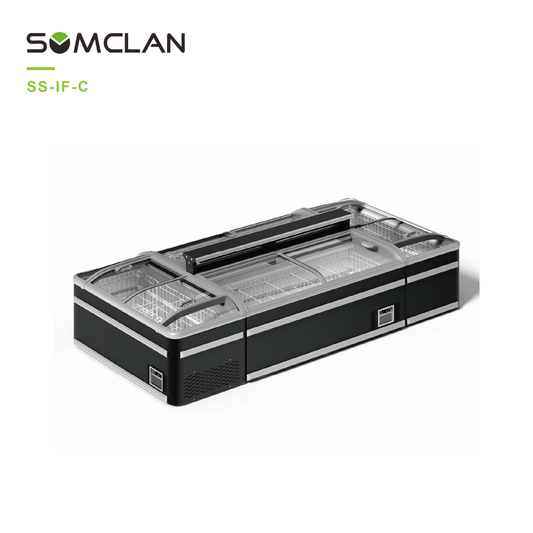 Commercial Plug In Chest Freezer For Supermarket Frozen Food Display