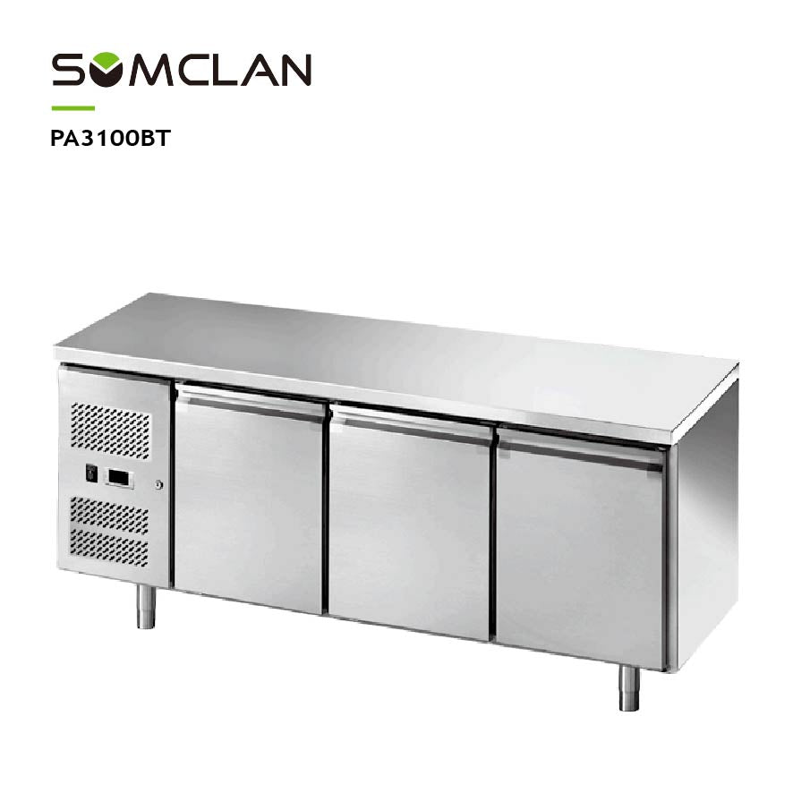 Commercial Three Door Bakery Worktop Refrigerator & Freezer