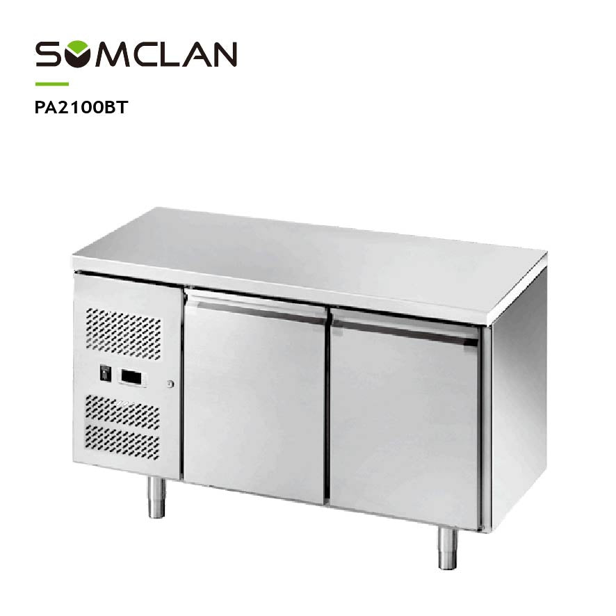 Commercial Two Door Bakery Worktop Refrigerator & Freezer