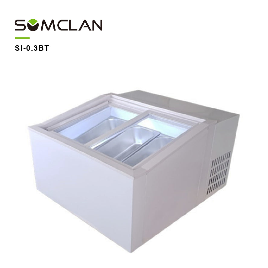 Compact Double Glass Ice Cream Display Freezer for Dessert Shops & Retail Stores
