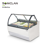 Curved Glass Gelato Display Freezer Custom Tub Layout Factory Wholesale Supply