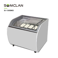 Double Layer Glass Island Ice Cream Display Freezer for Supermarkets & Ice Cream Stores