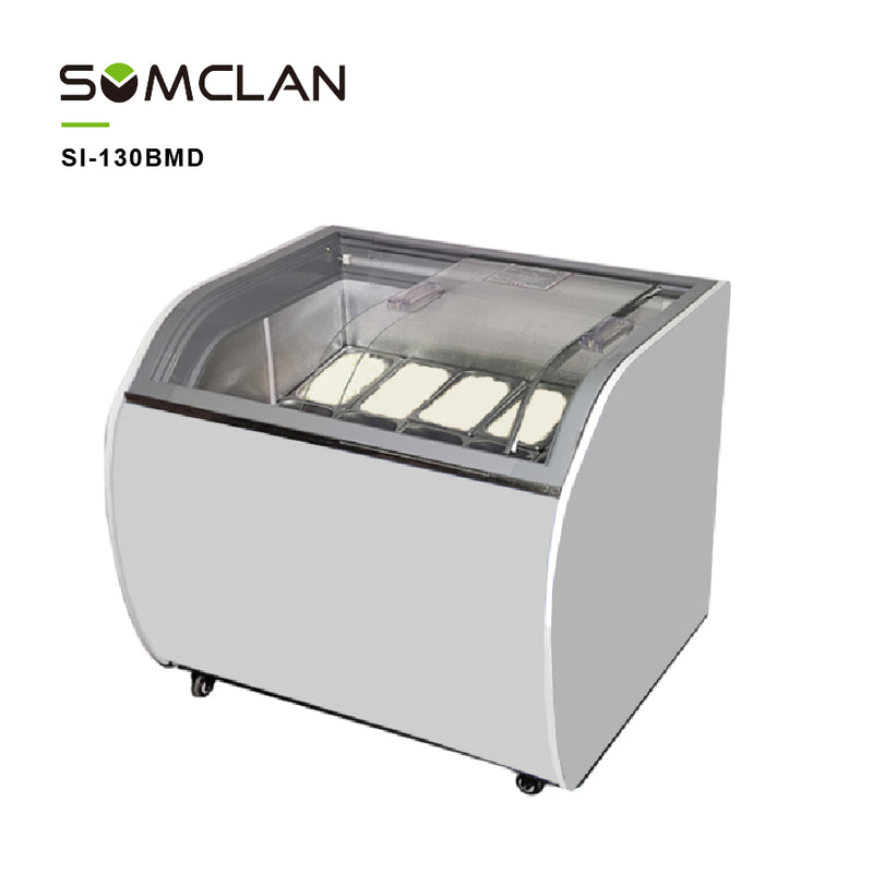 Double Layer Glass Island Ice Cream Display Freezer for Supermarkets & Ice Cream Stores