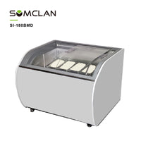 Double Layer Glass Island Ice Cream Display Freezer for Supermarkets & Ice Cream Stores