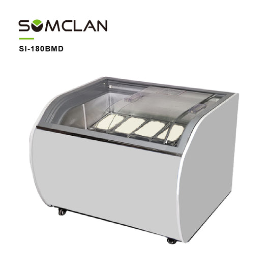 Double Layer Glass Island Ice Cream Display Freezer for Supermarkets & Ice Cream Stores