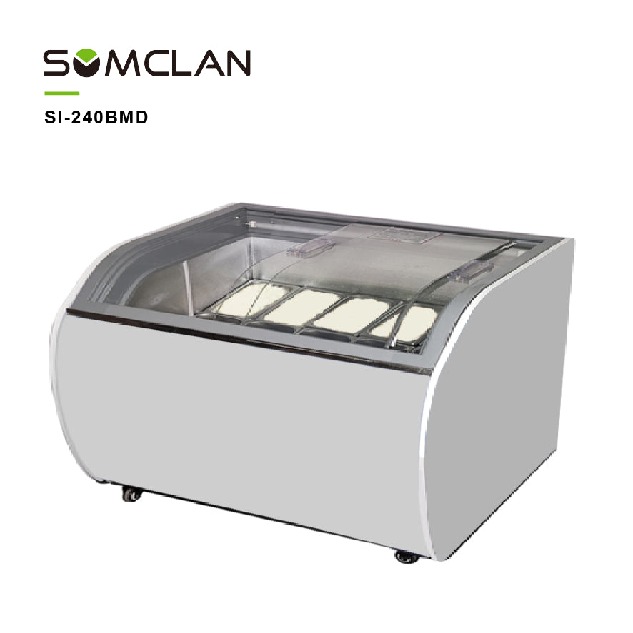 Double Layer Glass Island Ice Cream Display Freezer for Supermarkets & Ice Cream Stores