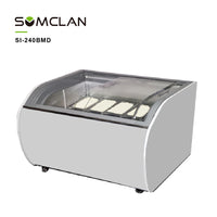 Double Layer Glass Island Ice Cream Display Freezer for Supermarkets & Ice Cream Stores