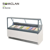Flat Glass Gelato Display Freezer Commercial Use Factory Direct Wholesale