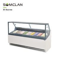 Flat Glass Gelato Display Freezer Commercial Use Factory Direct Wholesale