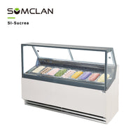 Flat Glass Gelato Display Freezer Commercial Use Factory Direct Wholesale