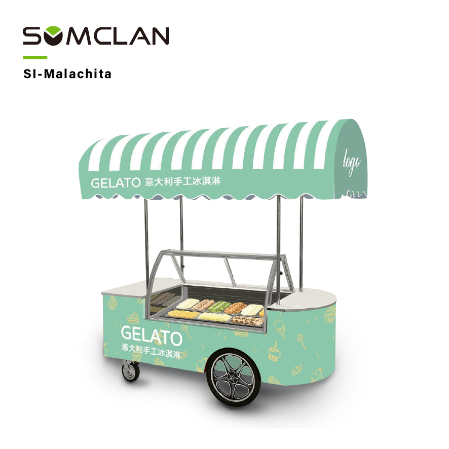 Outdoor Mobile Gelato Display Cart Street Retail Factory Wholesale Supply