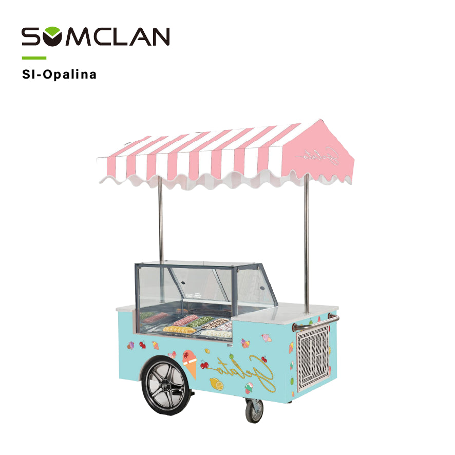 Portable Gelato Display Cart Commercial Mobile Factory Direct Wholesale