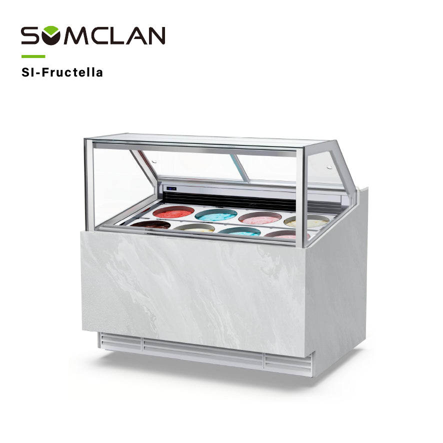 R290 Commercial Ice Cream Display Cabinet Manufacturer | Gelato & Ice Cream Cake Showcase Freezer with Top Sliding Glass Door