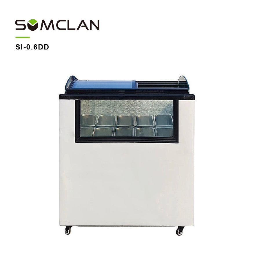 Upright Glass Door Ice Cream Display Freezer with R290 Refrigeration for Supermarkets & Convenience Stores