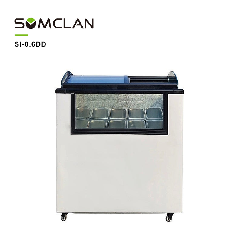 Upright Glass Door Ice Cream Display Freezer with R290 Refrigeration for Supermarkets & Convenience Stores