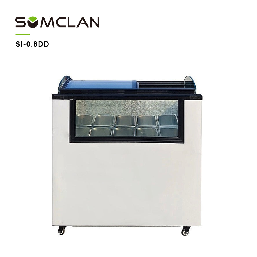 Upright Glass Door Ice Cream Display Freezer with R290 Refrigeration for Supermarkets & Convenience Stores