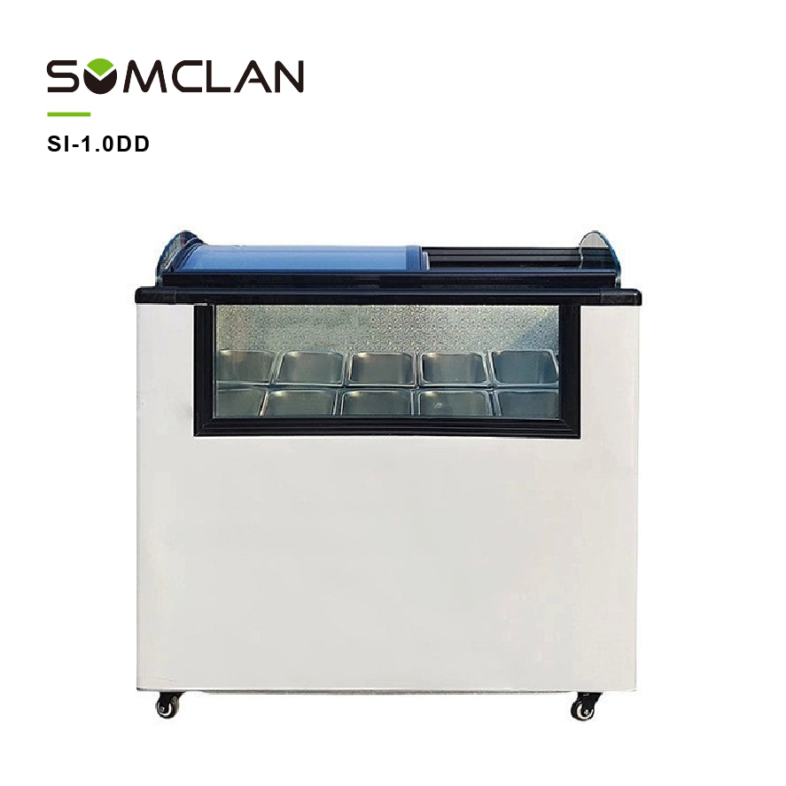 Upright Glass Door Ice Cream Display Freezer with R290 Refrigeration for Supermarkets & Convenience Stores