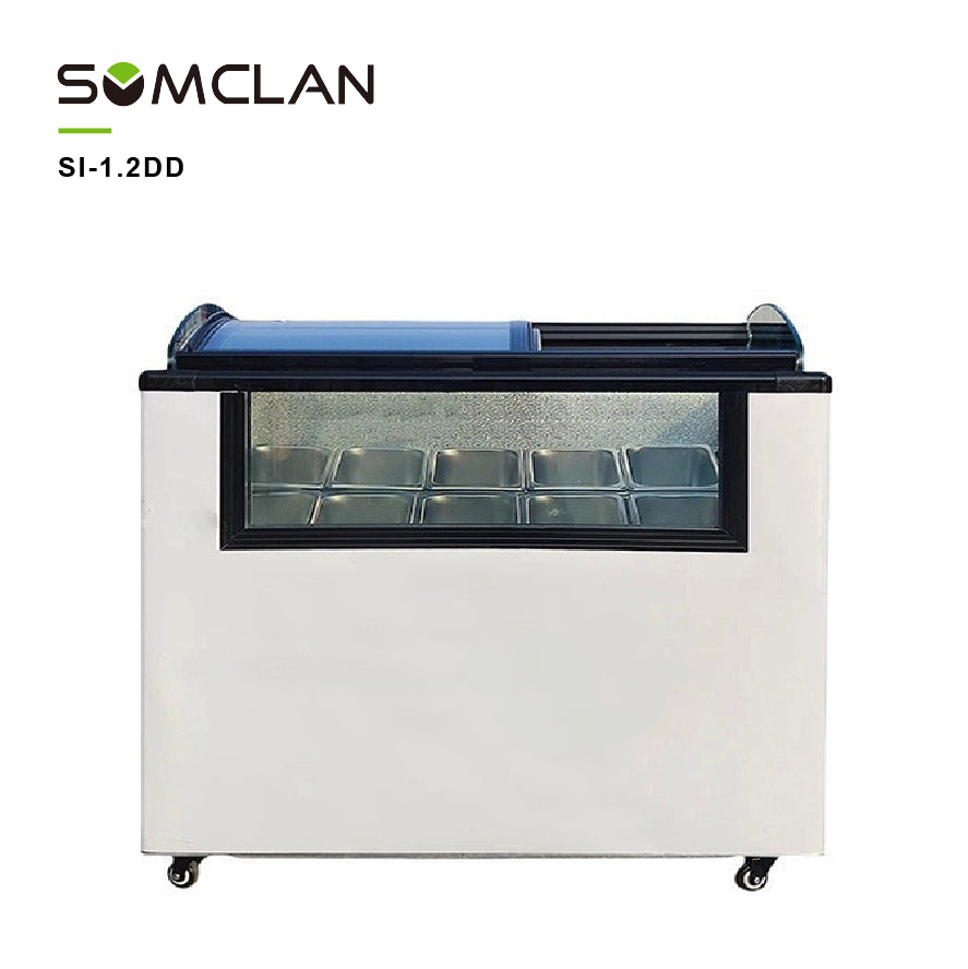 Upright Glass Door Ice Cream Display Freezer with R290 Refrigeration for Supermarkets & Convenience Stores