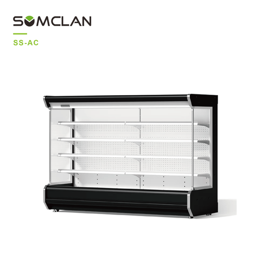 commercial multi shelf refrigerated display for supermarket grocery retail stores